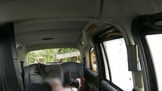 Redhead passenger screwed by fake driver in the taxi